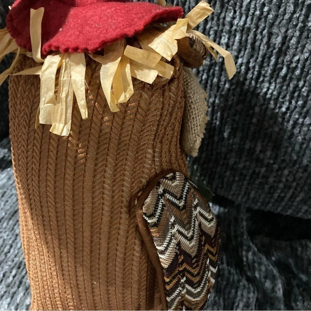 Fall Decor Scarecrow Owl Stuffed Slightly Weighted